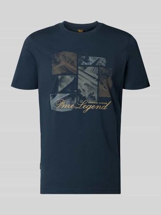 PME Legend T-Shirt mit Label-Print und Rundhalsausschnitt in Marine, Gr&ouml;&szlig;e XXL