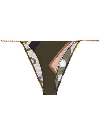 Pucci Vivara-print bikini bottoms - Green