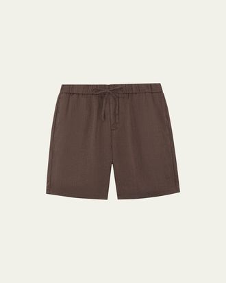 Frescobol Carioca Mens Linen Felipe Drawstring Shorts