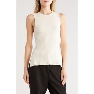 French Connection Rib Tank in Cream at Nordstrom Rack, Size X-Large