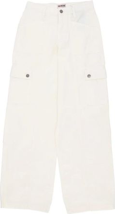 Guess Cargo Utility Broek - Dames - Wijde Broeken - Wit - W32 - Katoen - Broeken