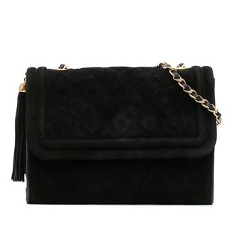 Chanel Tweedehands Geverfde Su&egrave;de Kwast Flap