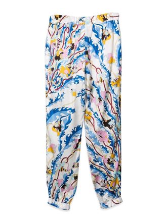Emilio Pucci Viscose-Silk Blend Trousers - Multicolor
