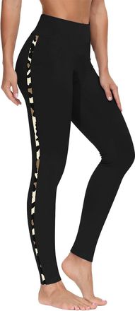 Generic High Waist Yoga Pants for Women Seamless Butt Lifting Tummy Control Booty Slim Fit Stretch Workout Gym Summer Sports Leggings Side Striped Print Comfy