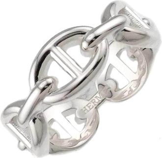 Herm&egrave;s Silver Silver 925 Band Ring (Pre-Owned)