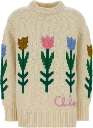 Chlo&eacute; Mp29 Oversized Trui - Dames - Truien - Beige - Maat: XS Wol