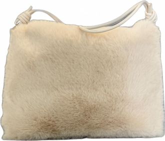 Cejon Ariana Plush Hobo Bag In Winter White