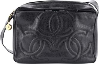 Chanel Triple CC Camera Caviar Medium shoulder bag - Zwart