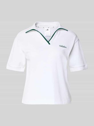 adidas Regular Fit Poloshirt mit Logo-Stitching in Weiss, Gr&ouml;&szlig;e XL