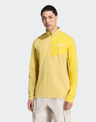 adidas adidas Performance - Terrex Multi Climacool - T-shirt a maniche lunghe con zip corta color pirite-Giallo