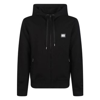 Dolce & Gabbana Zip-throughs, male, Black, Size: XL Logo Sweatshirt