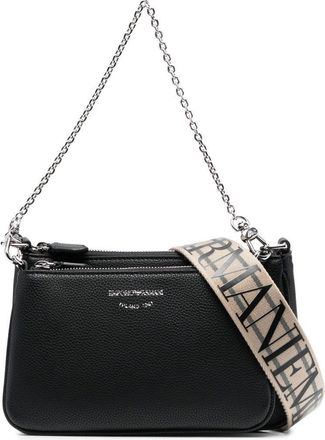 Emporio Armani deer-print double mini bag - women - Polyurethane - One Size - Black