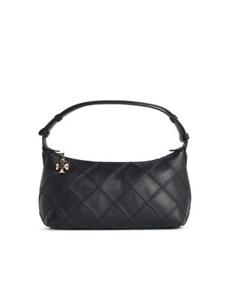Tory Burch Mini pochette Fleming di Tory Burch in nappa Lear color crema nera