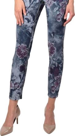 Frank Lyman Design Reversible Floral Printed Jeans In Mid Wash