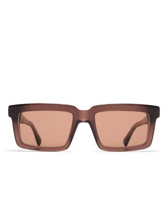 Mykita Zonnebril met rechthoekig montuur - Bruin