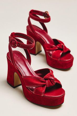 Maeve Knotted Suede Platform Sandals