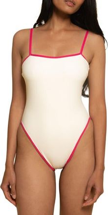 Montce Swim Jacelyn One-Piece Swimsuit in Cream Raspberry Binded at Nordstrom, Size X-Small
