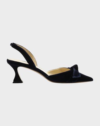 Alexandre Birman 60mm Clarita Bell Velvet Slingback Pumps