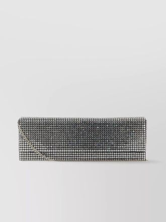 Amina Muaddi paloma satin embellished clutch bag