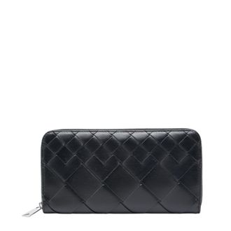 Bottega Veneta Black Leather Long Wallet (Bi-Fold) (Pre-Owned)