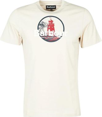 Barbour Regenachtige Dag Grafische Tee - Heren - T-shirts - Wit - XL - Katoen - Tops