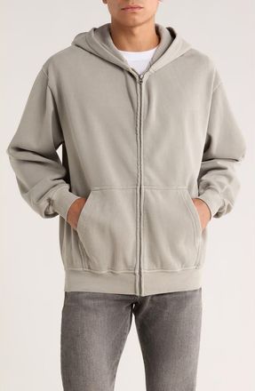 PacSun Solid Zip Hoodie in Gray at Nordstrom, Size Large