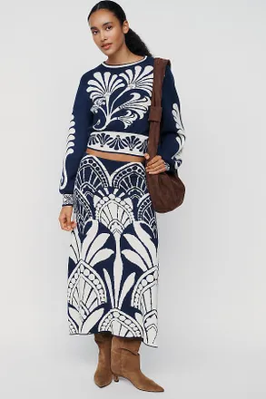 Farm Rio Knit Jacquard Skirt