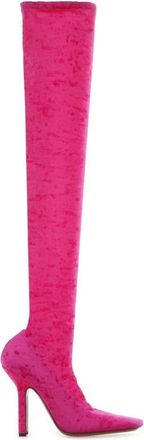 VETEMENTS 120mm Sock boots - women - Fabric/Fabric/Leather - 40 - Pink