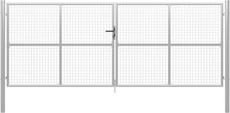 vidaXL Vidaxl - Puerta De Jard&iacute;n De Acero Galvanizado, 415 X 150 Cm, Color Plata
