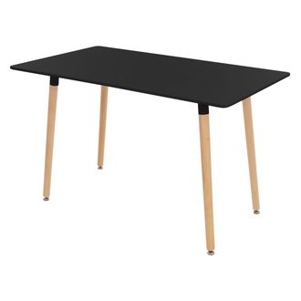 ML Design Mesa de comedor de madera negra 120x70x74,5cm rectangular