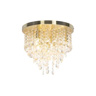 QAZQA Qazqa - Art D&eacute;co Plaf&oacute;n Cl&aacute;sico Dorado/lat&oacute;n 35 Cm - Medusa Vidrio /acero Redonda Adecuado Para Led Max. 7 X 28 Watt