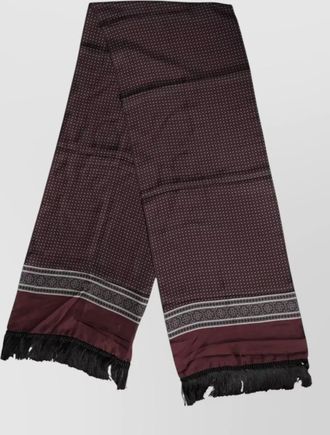 Dolce & Gabbana silk polka dot fringed scarf