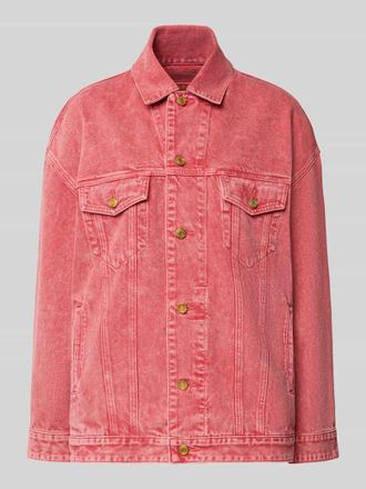 Michael Kors Oversized Jeansjacke mit Brusttaschen in Rosa, Gr&ouml;&szlig;e 1