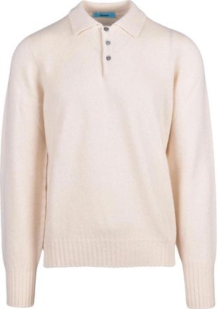Drumohr Polo van gebreide wol - Heren - Polos - Beige - XL - Wol - Tops