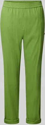 Marc Cain Stoffhose aus Leinen-Mix mit franz&ouml;sischen Eingrifftaschen in Grass, Gr&ouml;&szlig;e 34