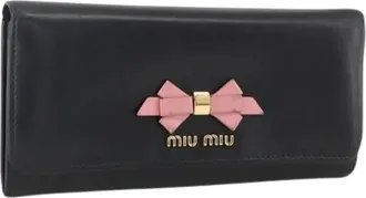 Miu Miu Pre-owned Wallets, female, Black, Size: ONE SIZE Pre-owned Long Wallet