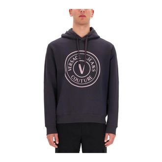 Versace Jeans Couture Hoodies & sweatvesten, Heren, Grijs, L, Logo Print Hoodie
