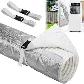 No Brand Dailygoods, Funda Acolchada Para Manguera De 150 X 50 Cm, Aislante, Funda Protectora, Ligera, Gris Plata, Funda Para Aire Acondicionado