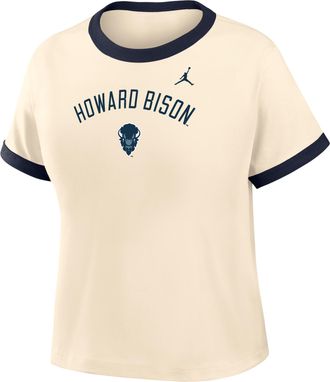 Nike Womens College (Howard University) Cropped Ringer T-Shirt in Brown | ZW04N9HOWD26-NAB