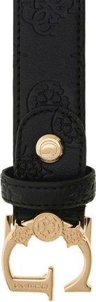 Guess Womens Belt Black Logo Polyester Accessories