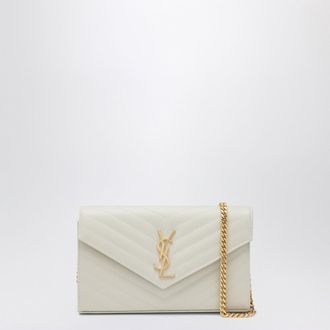 Saint Laurent Cassandre chain pouch in cream