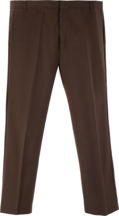 Generic Mens Formal Trousers - Smart Straight Leg Office and Casual Work Trousers with Flat Front and Pockets, UK Waist Sizes 30-50 Inches Brown