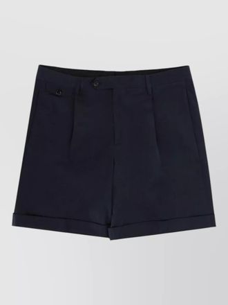 Lardini cotton tailored shorts belt loops pleats