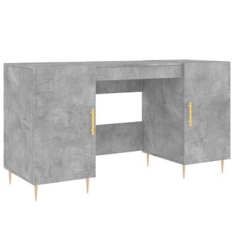 Berkfield Home Desk Concrete Grey 140x50x75 cm Engineered Wood | Size: 140 x 50 x 75 cm