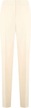 Moschino Klassieke Slim Fit Broek - Dames - Slim Fit Broeken - Beige - M - Wol - Broeken