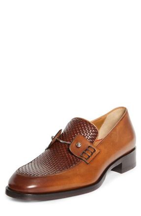 Christian Louboutin Chambelimoc Woven Loafer in Bwi3-Havane at Nordstrom, Size 10.5Us