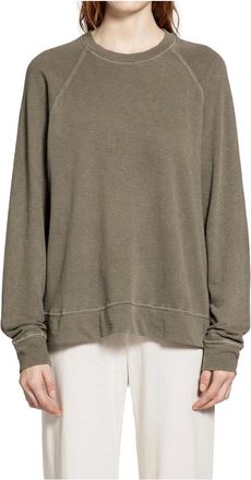 James Perse Hoodies & sweatvesten, Dames, Groen, M, Katoen, Berk French Terry Crewneck Sweatshirt