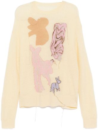 JNBY jacquard jumper - women - Mohair/Polyamide/Wool - L - Yellow