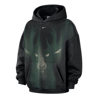 Nike Milwaukee Bucks Standard Issue Fleece Hoodie Black White IQ2533-010