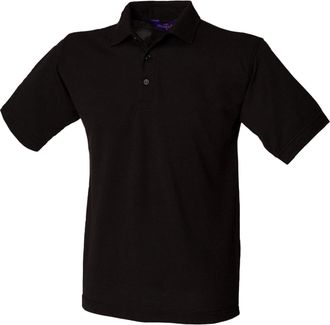 Henbury Heavy Pique Polo Shirt H400 Black Large